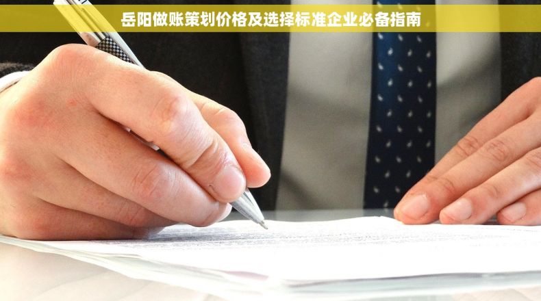 岳阳做账策划价格及选择标准企业必备指南