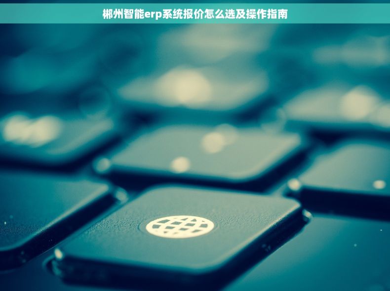 郴州智能erp系统报价怎么选及操作指南