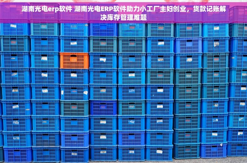 湖南光电erp软件 湖南光电ERP软件助力小工厂主妇创业，货款记账解决库存管理难题