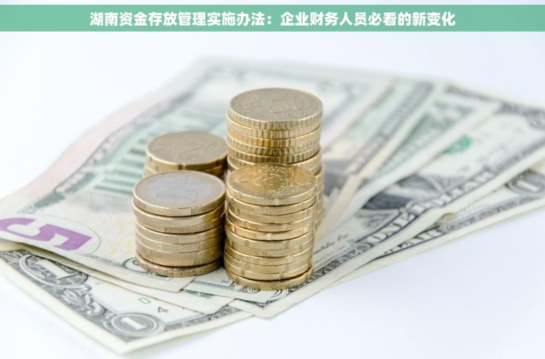 湖南资金存放管理实施办法：企业财务人员必看的新变化