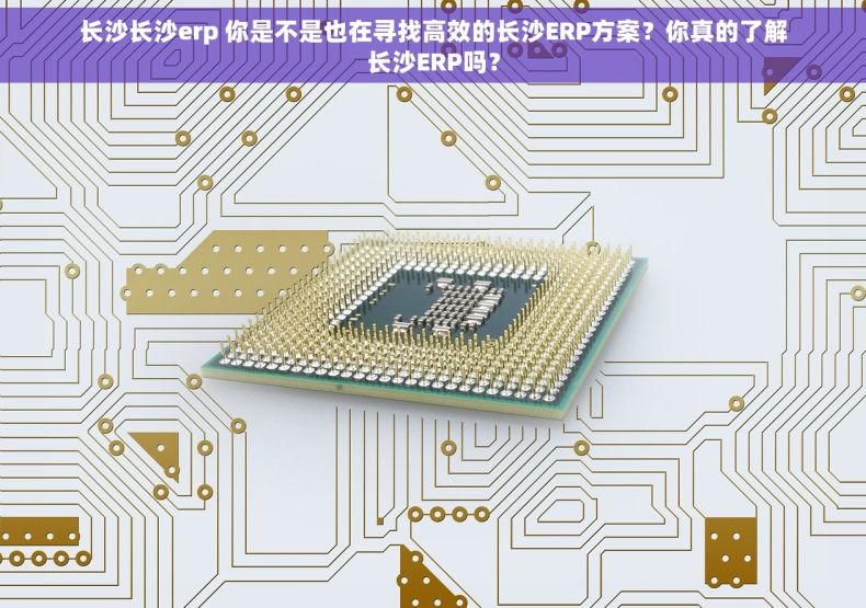 长沙长沙erp 你是不是也在寻找高效的长沙ERP方案？你真的了解长沙ERP吗？