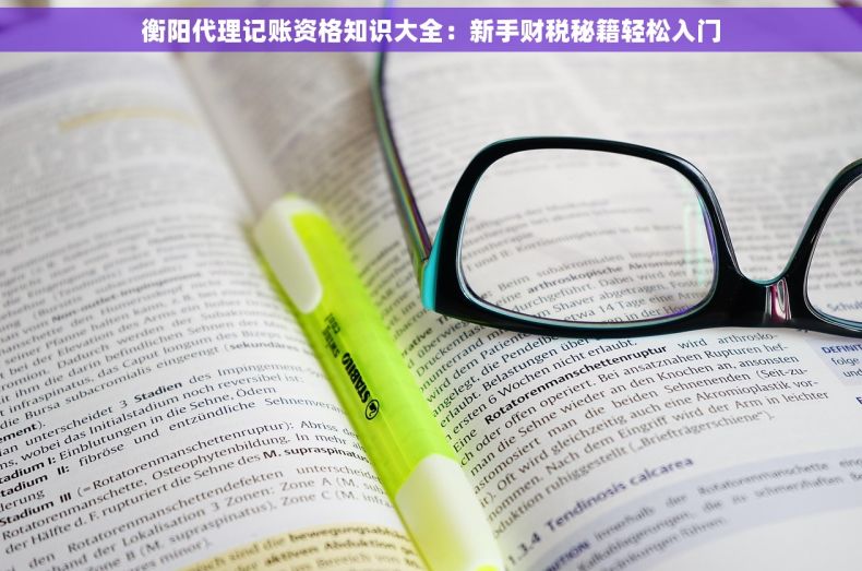 衡阳代理记账资格知识大全：新手财税秘籍轻松入门