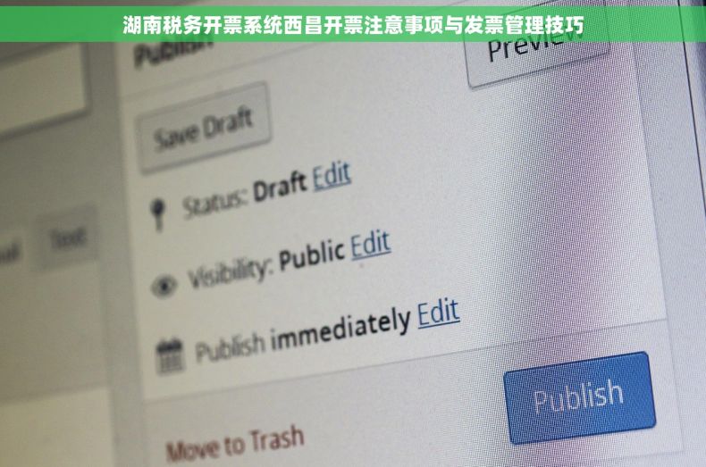 湖南税务开票系统西昌开票注意事项与发票管理技巧