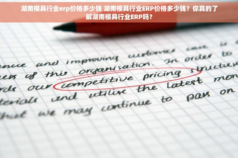 湖南模具行业erp价格多少钱 湖南模具行业ERP价格多少钱？你真的了解湖南模具行业ERP吗？