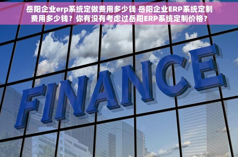 岳阳企业erp系统定做费用多少钱 岳阳企业ERP系统定制费用多少钱？你有没有考虑过岳阳ERP系统定制价格？