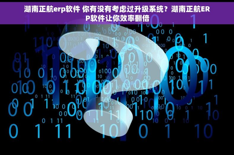 湖南正航erp软件 你有没有考虑过升级系统？湖南正航ERP软件让你效率翻倍