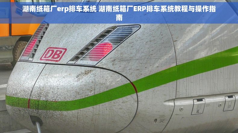 湖南纸箱厂erp排车系统 湖南纸箱厂ERP排车系统教程与操作指南