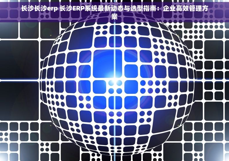长沙长沙erp 长沙ERP系统最新动态与选型指南：企业高效管理方案