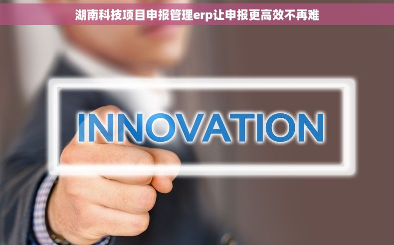 湖南科技项目申报管理erp让申报更高效不再难