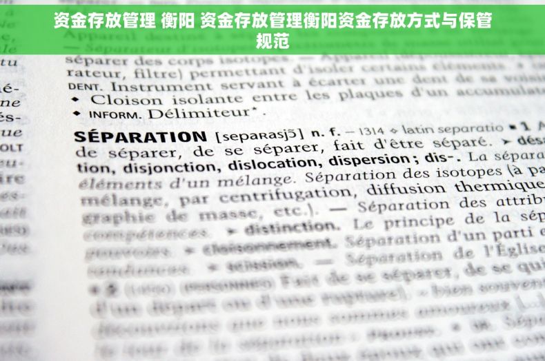 资金存放管理 衡阳 资金存放管理衡阳资金存放方式与保管规范