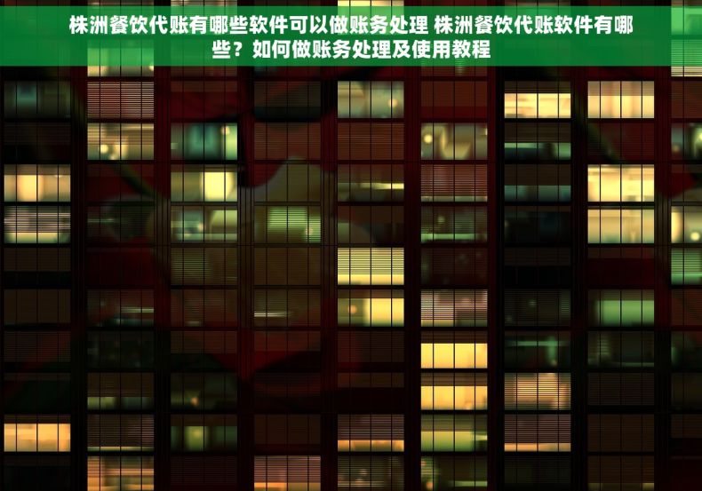 株洲餐饮代账有哪些软件可以做账务处理 株洲餐饮代账软件有哪些？如何做账务处理及使用教程