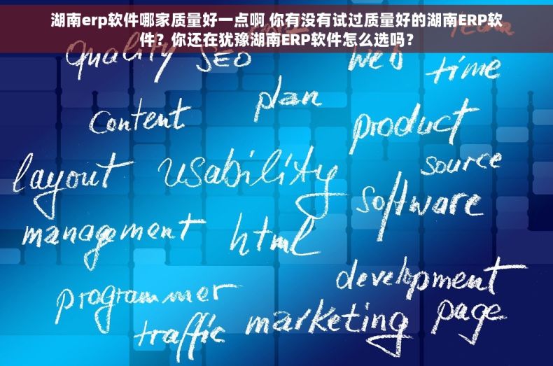 湖南erp软件哪家质量好一点啊 你有没有试过质量好的湖南ERP软件？你还在犹豫湖南ERP软件怎么选吗？