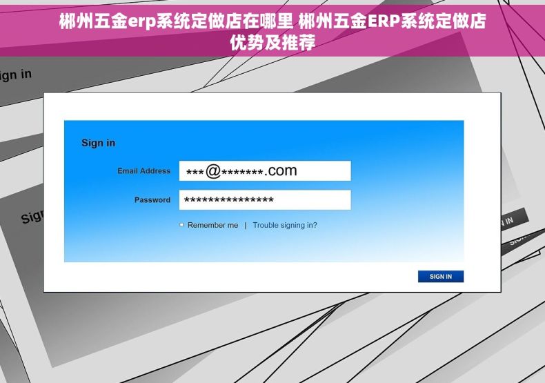 郴州五金erp系统定做店在哪里 郴州五金ERP系统定做店优势及推荐