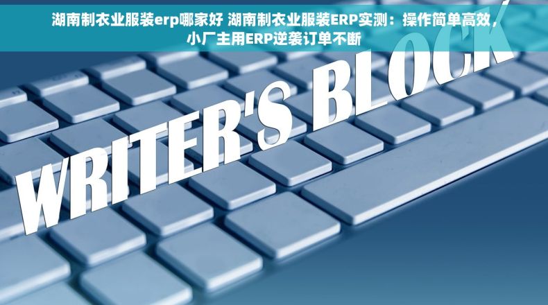 湖南制衣业服装erp哪家好 湖南制衣业服装ERP实测：操作简单高效，小厂主用ERP逆袭订单不断