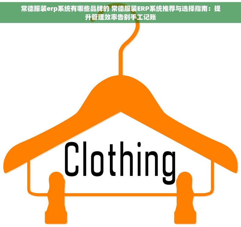常德服装erp系统有哪些品牌的 常德服装ERP系统推荐与选择指南：提升管理效率告别手工记账