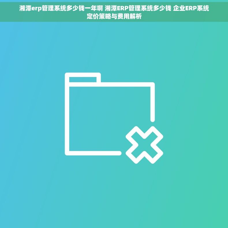 湘潭erp管理系统多少钱一年啊 湘潭ERP管理系统多少钱 企业ERP系统定价策略与费用解析