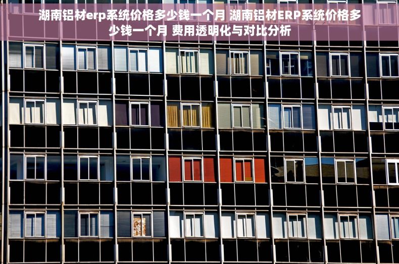 湖南铝材erp系统价格多少钱一个月 湖南铝材ERP系统价格多少钱一个月 费用透明化与对比分析