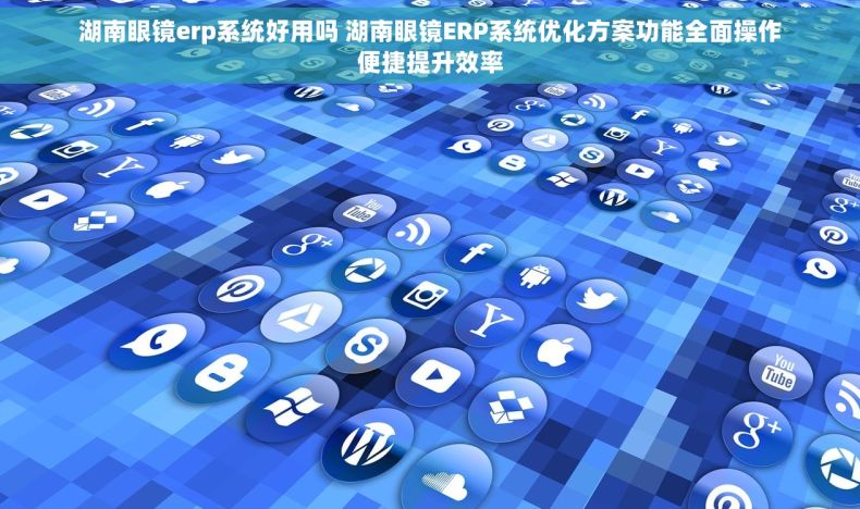 湖南眼镜erp系统好用吗 湖南眼镜ERP系统优化方案功能全面操作便捷提升效率
