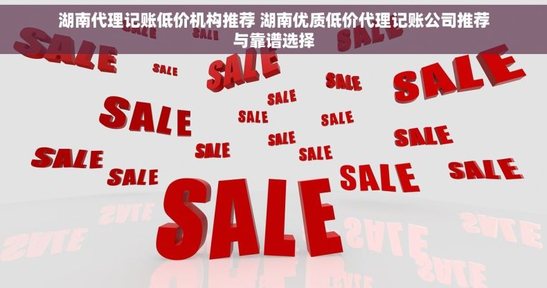 湖南代理记账低价机构推荐 湖南优质低价代理记账公司推荐与靠谱选择
