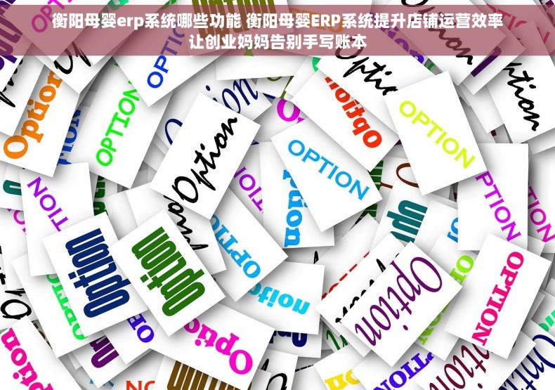 衡阳母婴erp系统哪些功能 衡阳母婴ERP系统提升店铺运营效率让创业妈妈告别手写账本