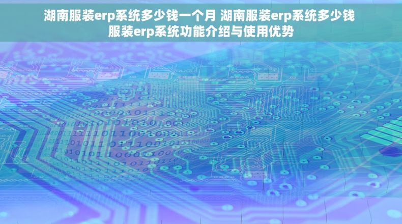 湖南服装erp系统多少钱一个月 湖南服装erp系统多少钱 服装erp系统功能介绍与使用优势