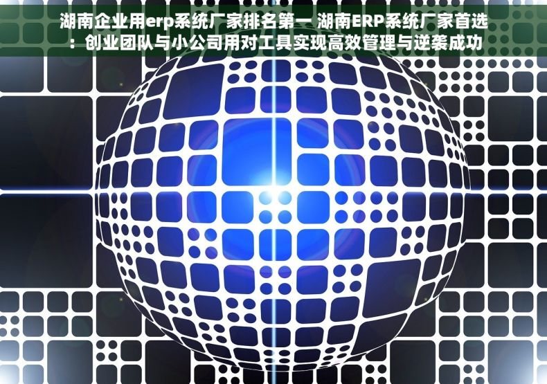 湖南企业用erp系统厂家排名第一 湖南ERP系统厂家首选：创业团队与小公司用对工具实现高效管理与逆袭成功