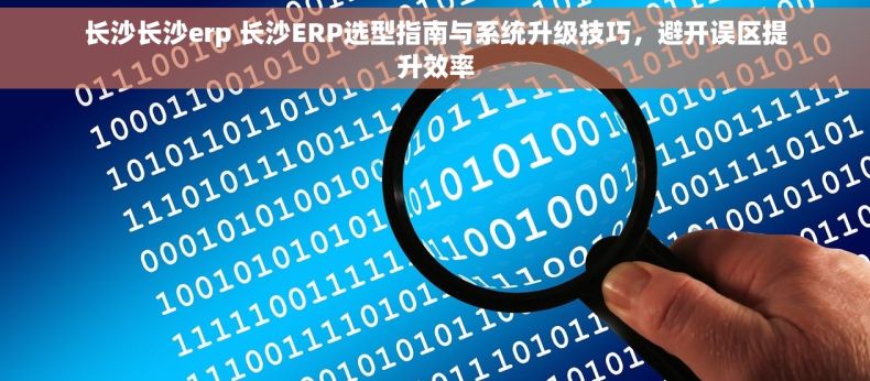 长沙长沙erp 长沙ERP选型指南与系统升级技巧，避开误区提升效率