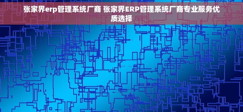 张家界erp管理系统厂商 张家界ERP管理系统厂商专业服务优质选择