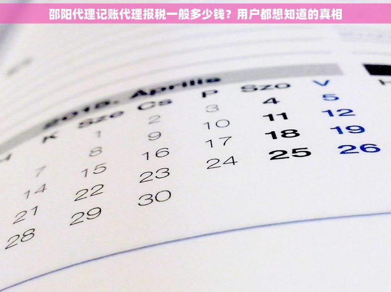 邵阳代理记账代理报税一般多少钱？用户都想知道的真相