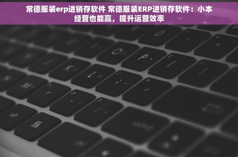 常德服装erp进销存软件 常德服装ERP进销存软件：小本经营也能赢，提升运营效率