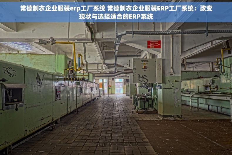 常德制衣企业服装erp工厂系统 常德制衣企业服装ERP工厂系统：改变现状与选择适合的ERP系统