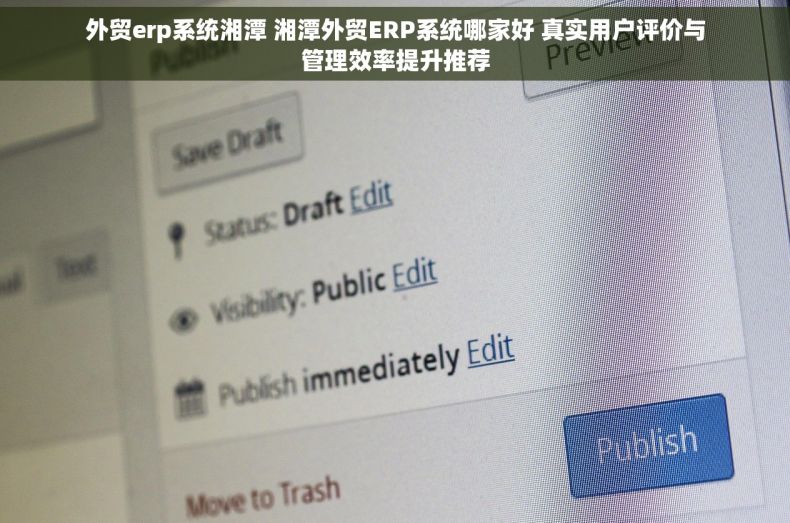 外贸erp系统湘潭 湘潭外贸ERP系统哪家好 真实用户评价与管理效率提升推荐