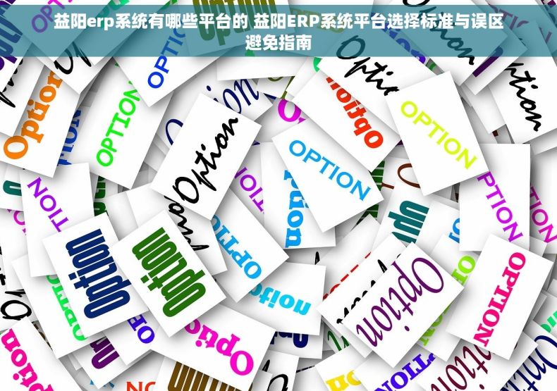 益阳erp系统有哪些平台的 益阳ERP系统平台选择标准与误区避免指南