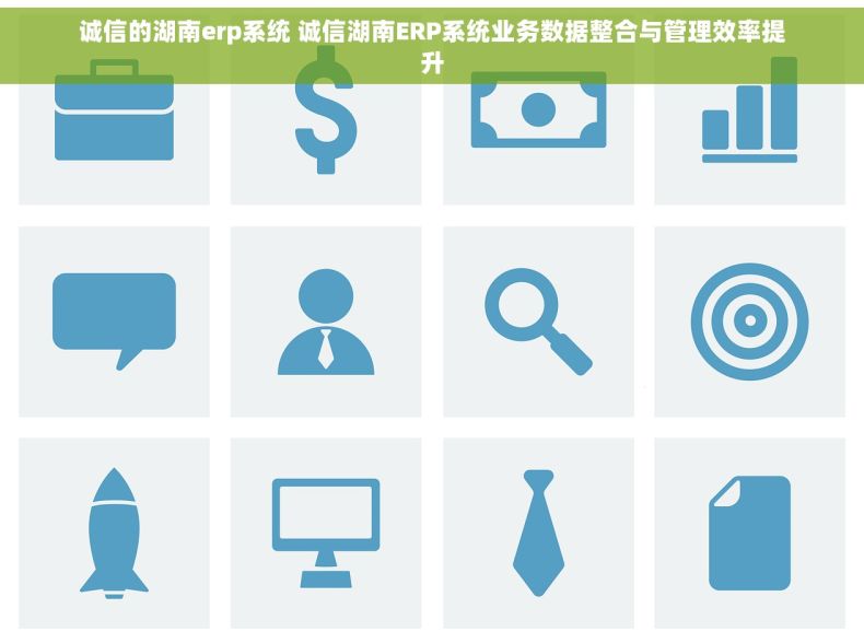 诚信的湖南erp系统 诚信湖南ERP系统业务数据整合与管理效率提升