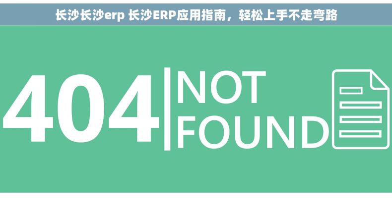 长沙长沙erp 长沙ERP应用指南，轻松上手不走弯路