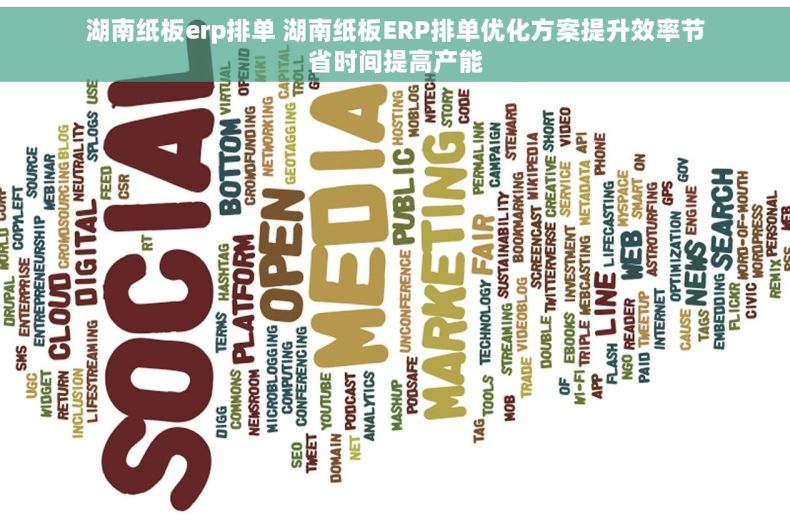 湖南纸板erp排单 湖南纸板ERP排单优化方案提升效率节省时间提高产能