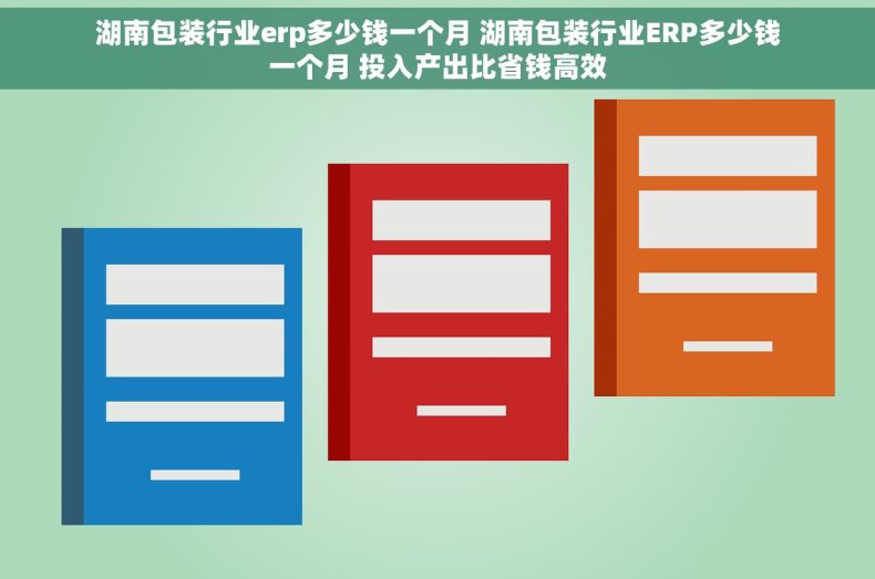 湖南包装行业erp多少钱一个月 湖南包装行业ERP多少钱一个月 投入产出比省钱高效
