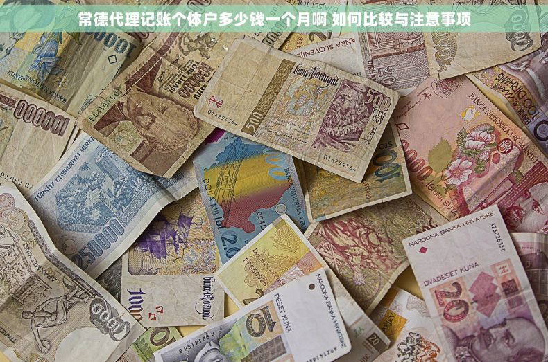 常德代理记账个体户多少钱一个月啊 如何比较与注意事项