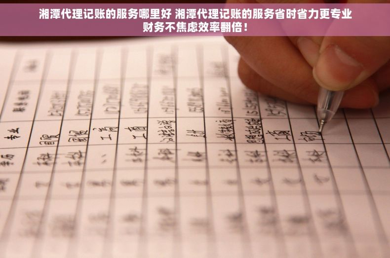 湘潭代理记账的服务哪里好 湘潭代理记账的服务省时省力更专业财务不焦虑效率翻倍！