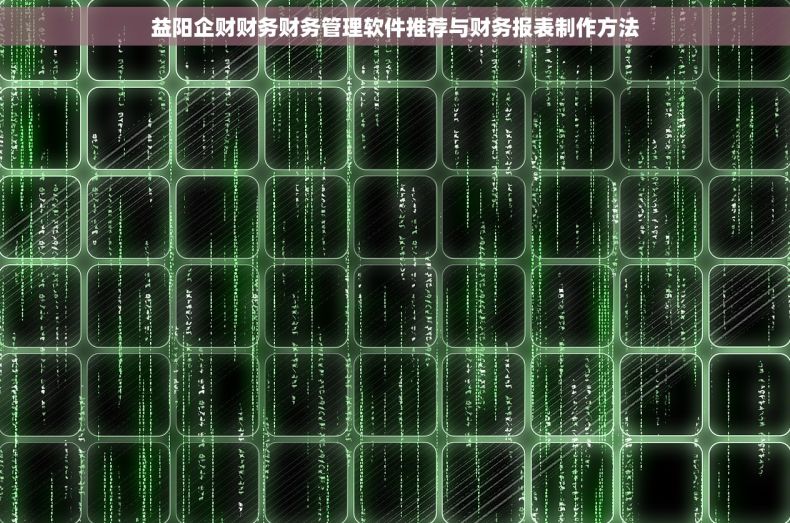 益阳企财财务财务管理软件推荐与财务报表制作方法
