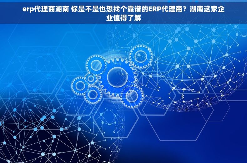 erp代理商湖南 你是不是也想找个靠谱的ERP代理商？湖南这家企业值得了解
