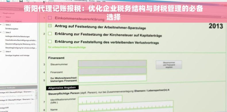 衡阳代理记账报税：优化企业税务结构与财税管理的必备选择